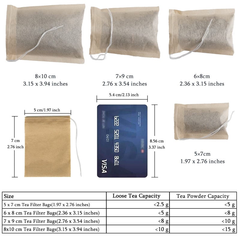 NEPAK 600 Pcs Disposable Tea Filter Bags for Loose Tea,Drawstring Empty Tea Bags for Loose Leaf Tea,with 100% Natural Unbleached Paper(1.97 x 2.76 inch) - Image 3